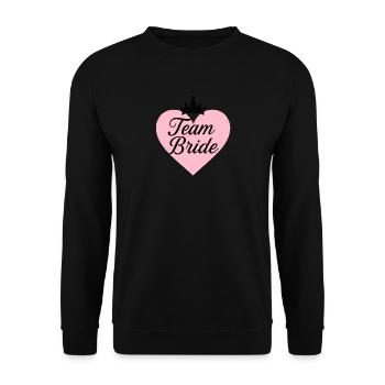 Team Bride – Elegant Bachelor Party Heart Design - Unisex Sweatshirt - black - Front - Alina (178cm) & Michal (187cm)