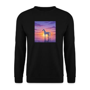 Unicorn figure in sunset - Unisex Sweatshirt - black - Front - Alina (178cm) & Michal (187cm)