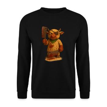 Meatcow - Unisex Pullover - Schwarz - Vorne - Alina (178cm) & Michal (187cm)
