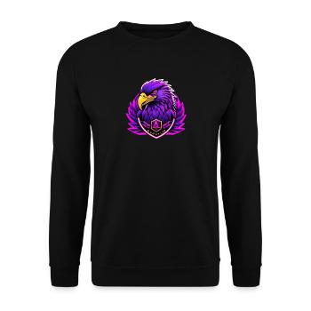 Futuristic eagle with neon accents - Unisex Sweatshirt - black - Front - Alina (178cm) & Michal (187cm)