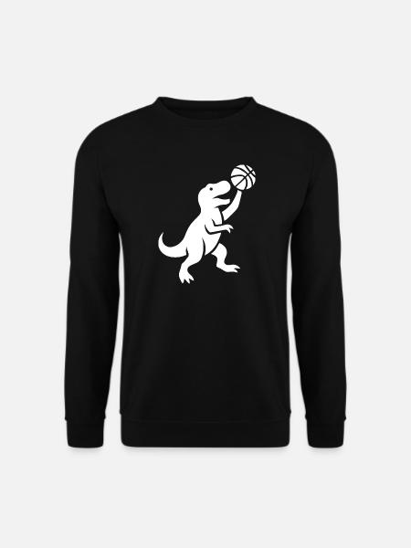 Minimalistischer T-Rex Basketballspieler - Unisex Pullover - Schwarz