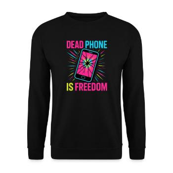 Dead Phone is Freedom - Unisex Sweatshirt - black - Front - Alina (178cm) & Michal (187cm)