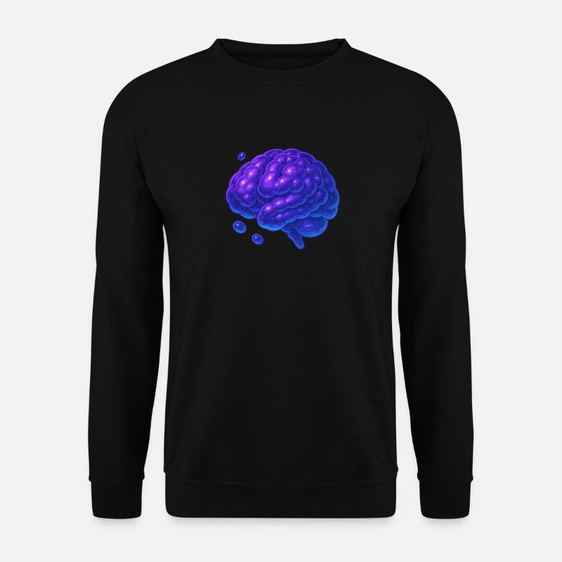 3D Brain Molecular Blue Purple - Unisex Sweatshirt - black