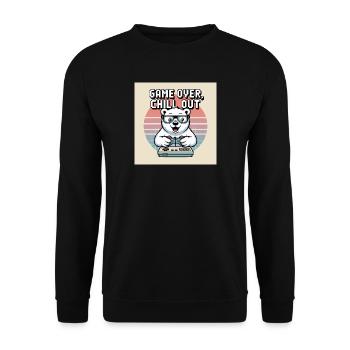 Panda Gaming Chill Out T-Shirt - Unisex Sweatshirt - black - Front - Alina (178cm) & Michal (187cm)