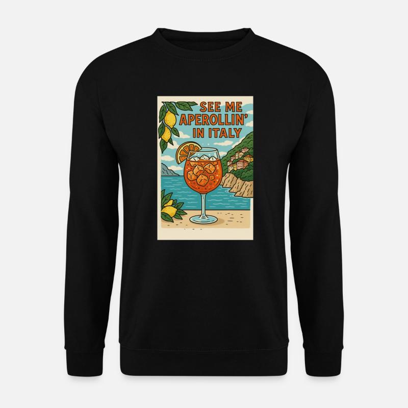 Conception de dessin animé Spritz italien - Sweat-shirt Unisexe - noir