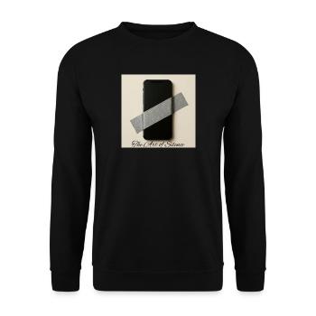 Silent Mobile Art Print - Unisex Sweatshirt - black - Front - Alina (178cm) & Michal (187cm)
