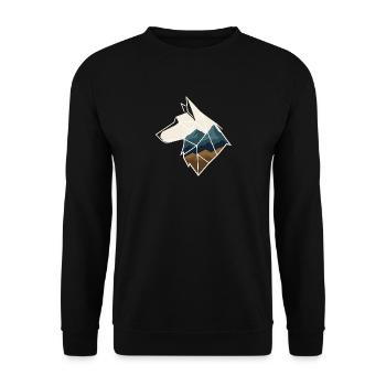 Loup géométrique - Sweat-shirt Unisexe - noir - Devant - Alina (178cm) & Michal (187cm)