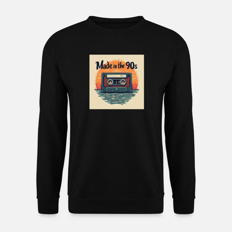 Retro Kassette Audio Design - Unisex Pullover - Schwarz