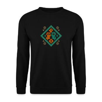 Tribal Faces Art - Unisex Sweatshirt - black - Front - Alina (178cm) & Michal (187cm)