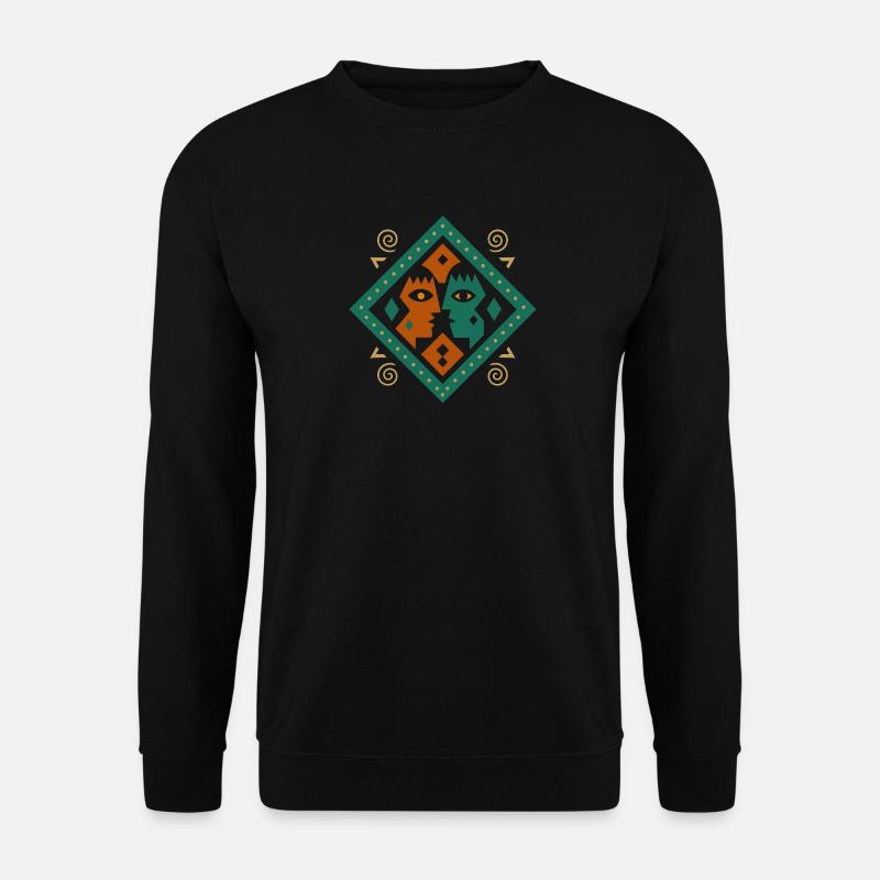Stammesgesichter Kunst - Unisex Pullover - Schwarz