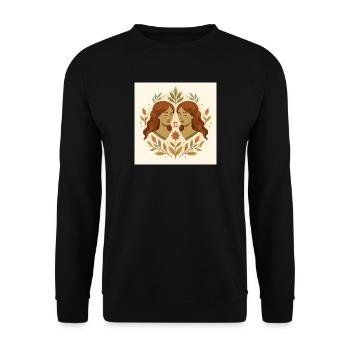 Symétrie zodiacale du Gémeaux - Sweat-shirt Unisexe - noir - Devant - Alina (178cm) & Michal (187cm)