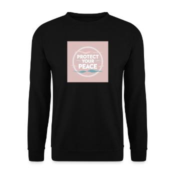 Peace protection - Unisex Sweatshirt - black - Front - Alina (178cm) & Michal (187cm)