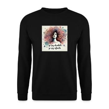 Infinita von Neus - Unisex Pullover - Schwarz - Vorne - Alina (178cm) & Michal (187cm)