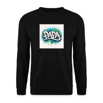 Graffiti Style Dad Illustration - Unisex Sweatshirt - black - Front - Alina (178cm) & Michal (187cm)