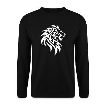 Lion Tribal Tête de Lion - Sweat-shirt Unisexe - noir - Devant - Alina (178cm) & Michal (187cm)