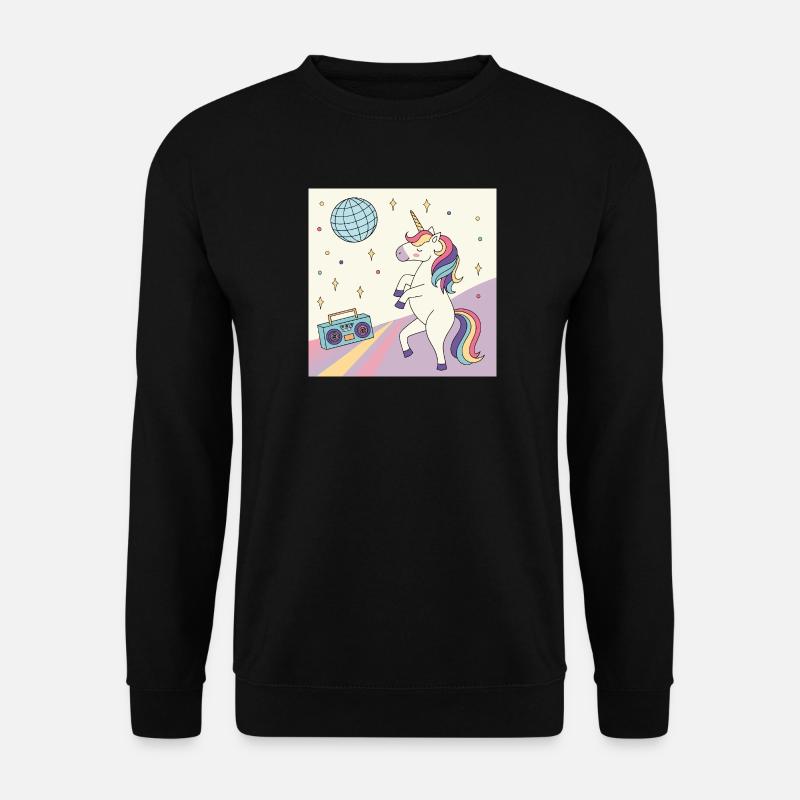 Einhorn Party Disco - Unisex Pullover - Schwarz