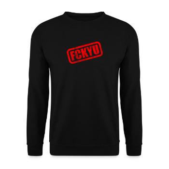 FCKYU Tax ID - Unisex Sweatshirt - black - Front - Alina (178cm) & Michal (187cm)