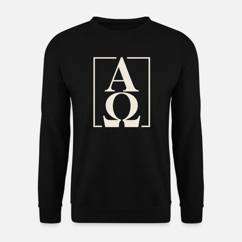 Christlich Alpha Omega Symbol Glaube Hoffnung - Unisex Pullover - Schwarz
