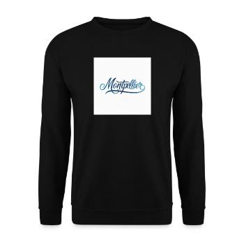 Montpellier Hand Lettering Design - Unisex Sweatshirt - black - Front - Alina (178cm) & Michal (187cm)