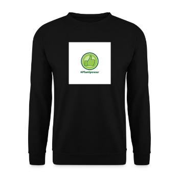 Plantpower Green Thumb Logo - Unisex Sweatshirt - black - Front - Alina (178cm) & Michal (187cm)