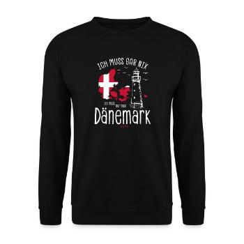 I just need to go to Denmark saying flag - Unisex Sweatshirt - black - Front - Alina (178cm) & Michal (187cm)