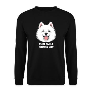 Sourire Samoyède Ce sourire apporte de la joie - Sweat-shirt Unisexe - noir - Devant - Alina (178cm) & Michal (187cm)