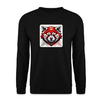 Geometric Red Panda Polygon - Unisex Sweatshirt - black - Front - Alina (178cm) & Michal (187cm)