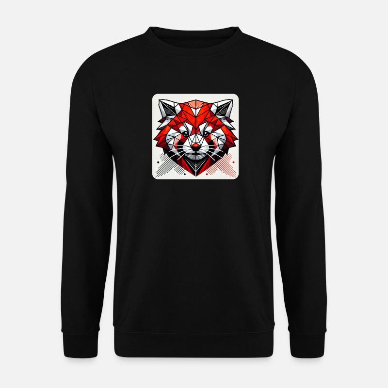 Geometrischer Roter Panda Polygon - Unisex Pullover - Schwarz