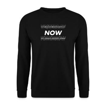 NOW! Yesterday. Tomorrow - Unisex Pullover - Schwarz - Vorne - Alina (178cm) & Michal (187cm)