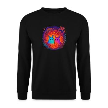 Neon Monster in Love - Unisex Sweatshirt - black - Front - Alina (178cm) & Michal (187cm)