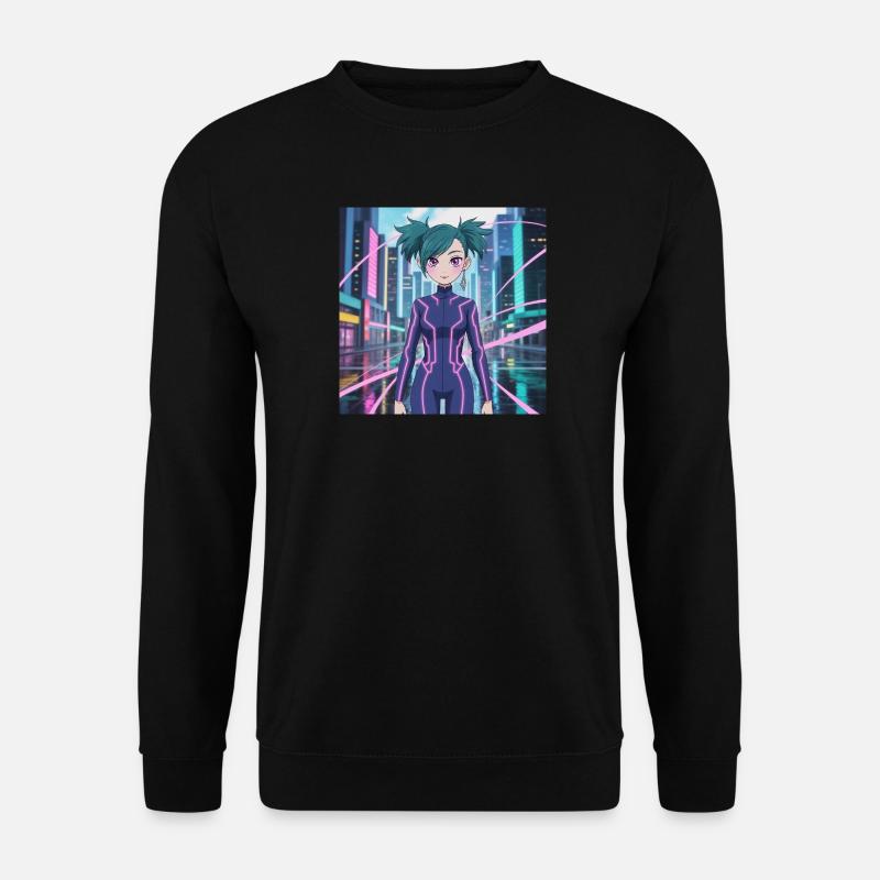 Neon Cybersuit Lichtlinien - Unisex Pullover - Schwarz