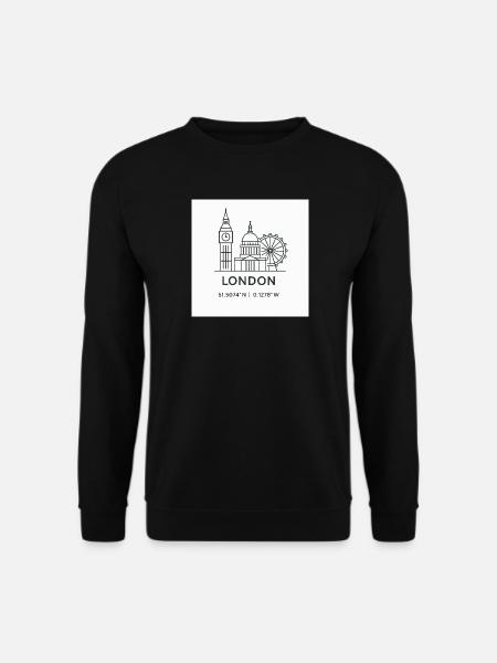 London Line Art Silhouette Landmark - Unisex Sweatshirt - black