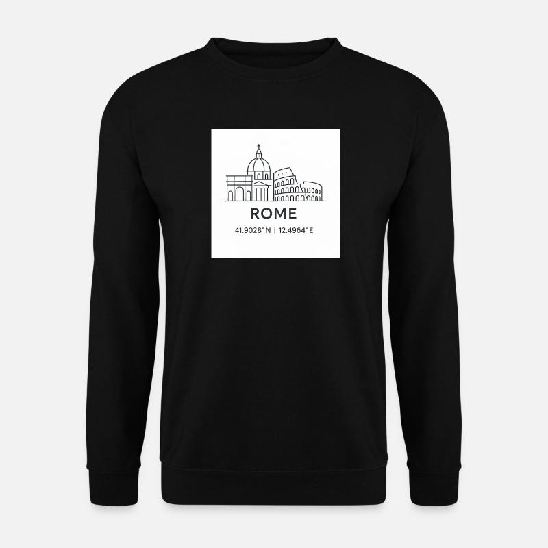 Rom Linienkunst Silhouette Wahrzeichen - Unisex Pullover - Schwarz