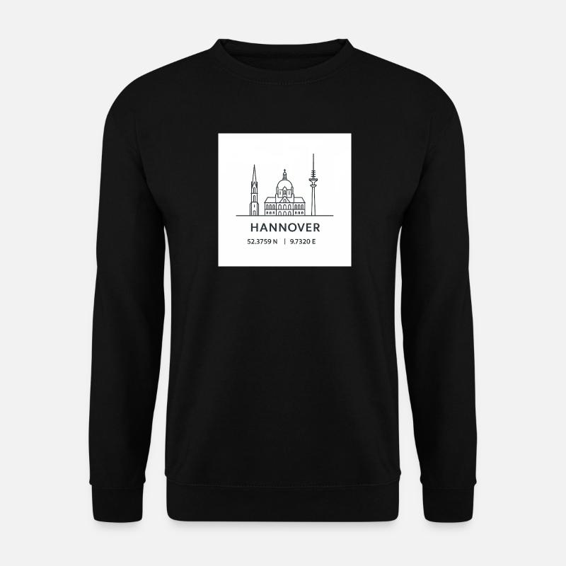 Hanover Line Art Silhouette Landmark - Unisex Sweatshirt - black