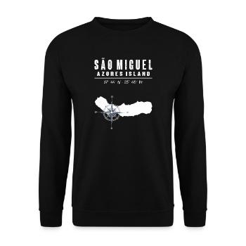 São Miguel Azores Compass Retro - Unisex Sweatshirt - black - Front - Alina (178cm) & Michal (187cm)
