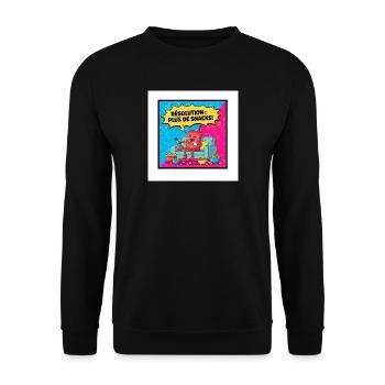 Popcorn Zeichnung Snack Party - Unisex Pullover - Schwarz - Vorne - Alina (178cm) & Michal (187cm)