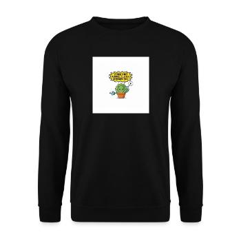 Pflanze geschwätziger Cartoon botanischer Humor - Unisex Pullover - Schwarz - Vorne - Alina (178cm) & Michal (187cm)