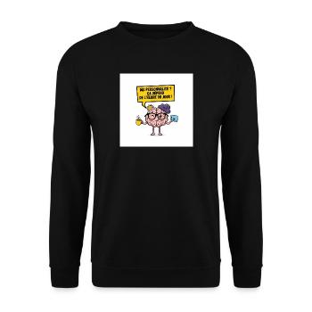 Persönlichkeit je nach Tageszeit - Unisex Pullover - Schwarz - Vorne - Alina (178cm) & Michal (187cm)