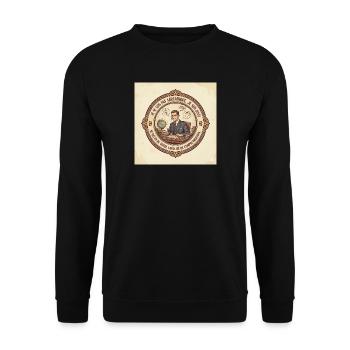 Vintage Büro Sarkasmus - Unisex Pullover - Schwarz - Vorne - Alina (178cm) & Michal (187cm)