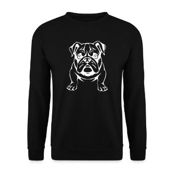 Bulldog chien T-shirt Chien Chemise Cadeau - Sweat-shirt Unisexe - noir - Devant - Alina (178cm) & Michal (187cm)