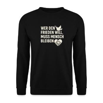 Paix et humanité - Sweat-shirt Unisexe - noir - Devant - Alina (178cm) & Michal (187cm)