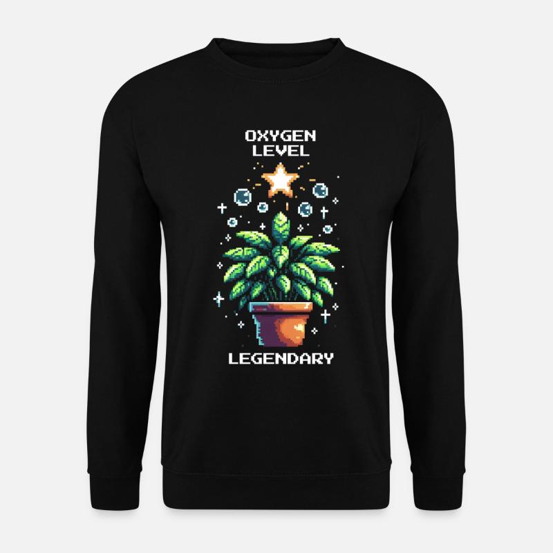 Oxygen Level Legendary | Pflanzenpower Gaming - Unisex Pullover - Schwarz