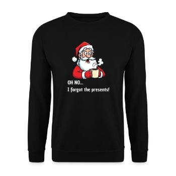 Joyeux Père Noël – J’ai oublié les cadeaux - Sweat-shirt Unisexe - noir - Devant - Alina (178cm) & Michal (187cm)