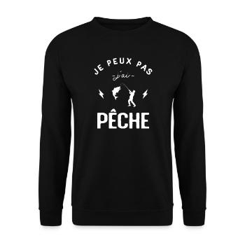I can't I fished fisherman humor - Unisex Pullover - Schwarz - Vorne - Alina (178cm) & Michal (187cm)