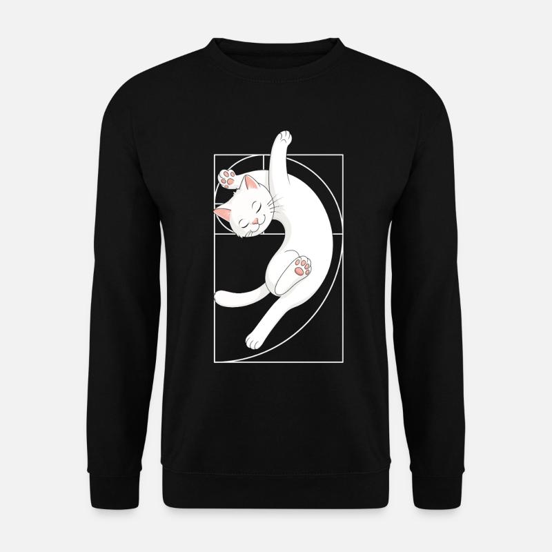 Fibonacci-Spirale Katze - Unisex Pullover - Schwarz