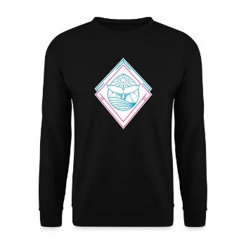 Wal Geometrische Formen – Trendy Hipster Design - Unisex Pullover - Schwarz - Vorne - Alina (178cm) & Michal (187cm)