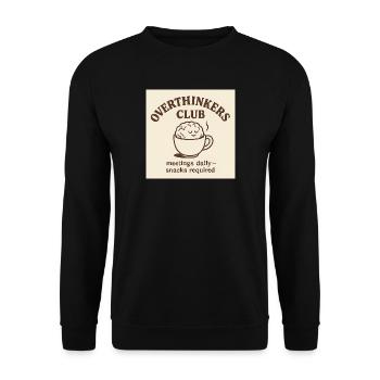 Funny Overthinkers Coffee Brain – Retro Line Art - Unisex Sweatshirt - black - Front - Alina (178cm) & Michal (187cm)