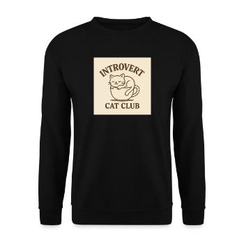 Cute Introvert Cat Club – Cozy Sleeping Cat - Unisex Sweatshirt - black - Front - Alina (178cm) & Michal (187cm)