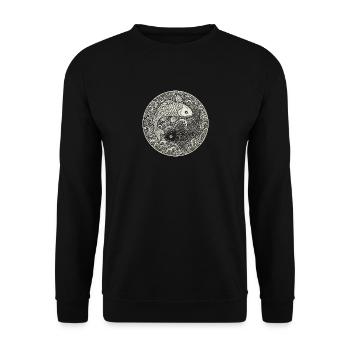 Koi Karpfen  - Unisex Pullover - Schwarz - Vorne - Alina (178cm) & Michal (187cm)