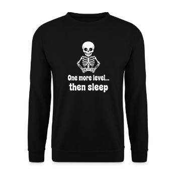 Noch ein Level… Dann Schlaf - Unisex Pullover - Schwarz - Vorne - Alina (178cm) & Michal (187cm)